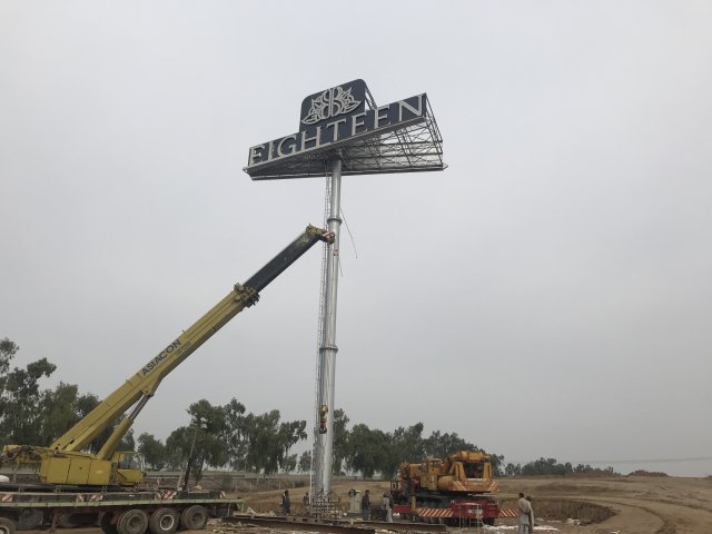 Highest Dual Billboard on Unipole Installed at Eighteen Islamabad